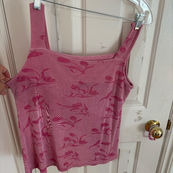 vintage 90s /80s square neck stretchy rose print top - Picture 7 of 8